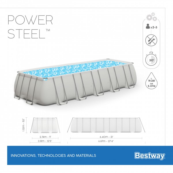 Каркасный бассейн Bestway Power Steel (рис.3)